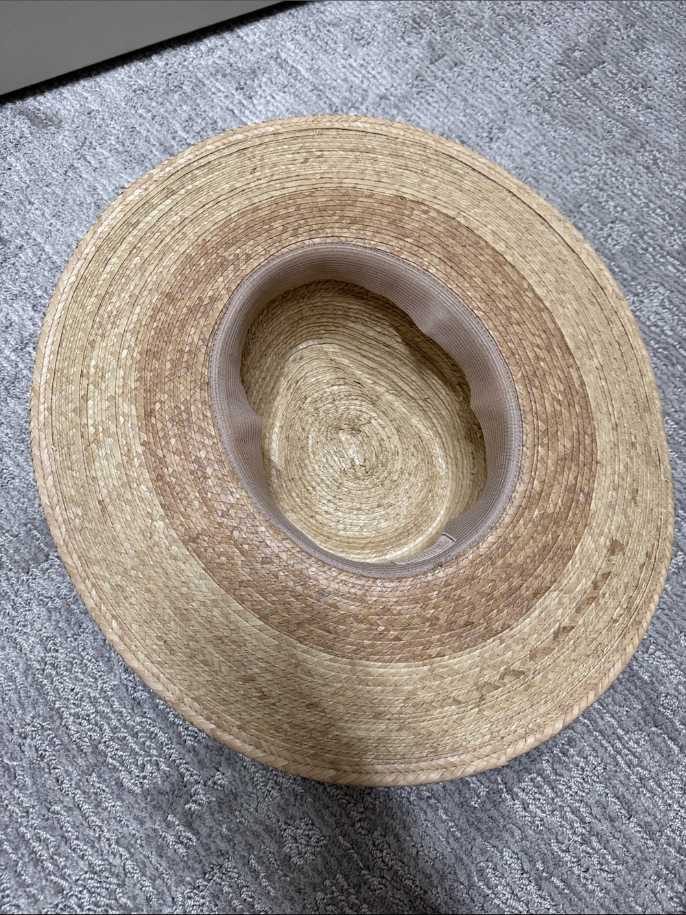 Sunshine Tienda XS/S Wide Brim Straw Hat with Mustard-White Band - Picture 4 of 6